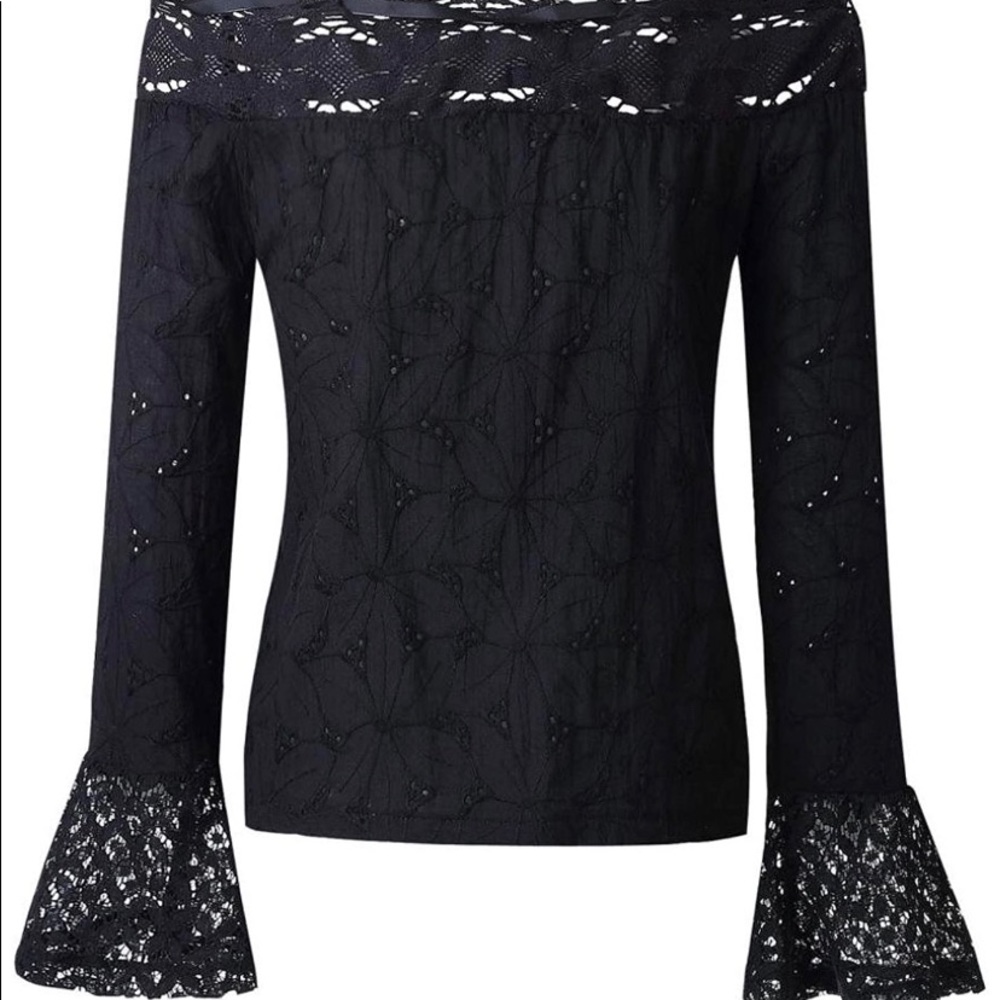 Embroidered Off The Shoulder Top